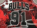 NBA 91 Rodman Bulls Rabbit Year Maillot brodé